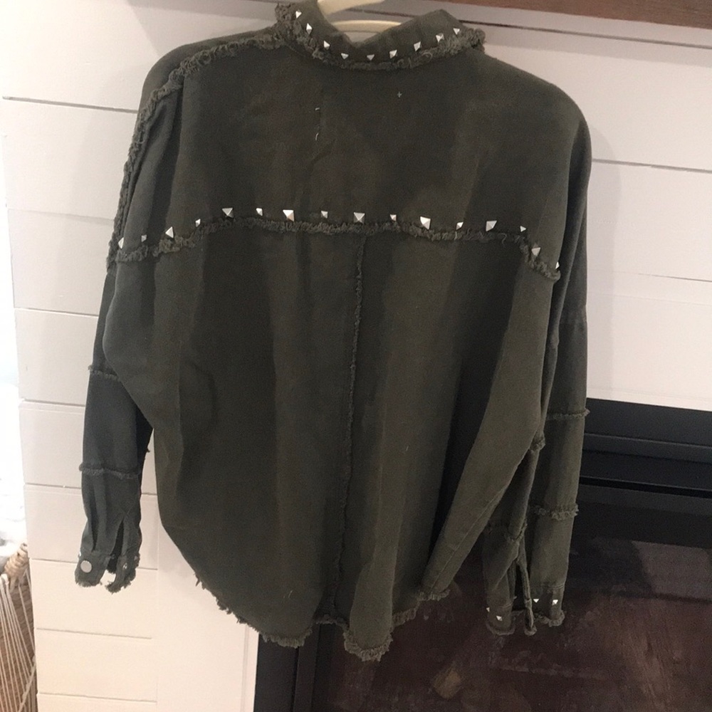 Army Green Zara Button Up Jacket - image 5